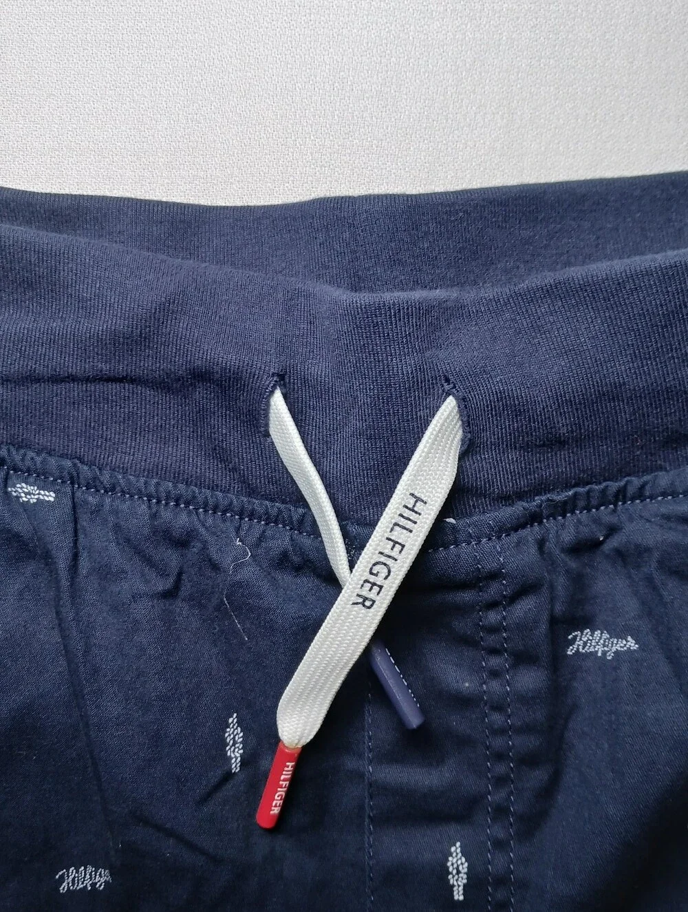 Tommy Hilfiger Boys Pull On Bermuda Shorts XL Navy Blue All Over Print Logo